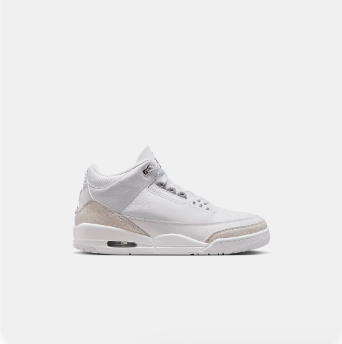 White & Light Gray Mid-Top Lace-Up Sneakers