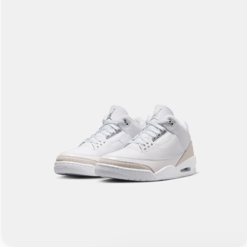 White & Light Gray Mid-Top Lace-Up Sneakers