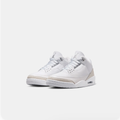 White & Light Gray Mid-Top Lace-Up Sneakers
