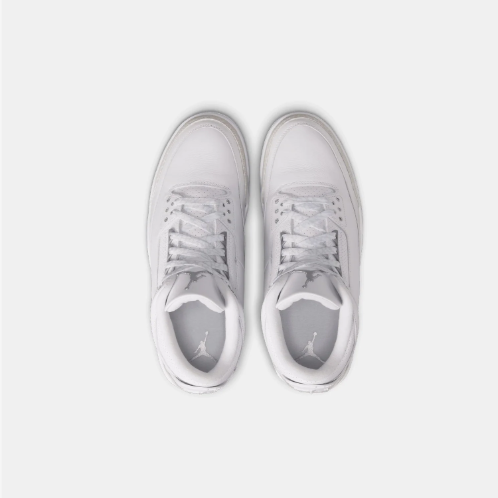 White & Light Gray Mid-Top Lace-Up Sneakers