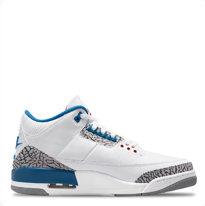 White & Blue Elephant-Print Mid-Top Sneakers