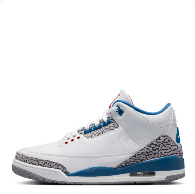 White & Blue Elephant-Print Mid-Top Sneakers