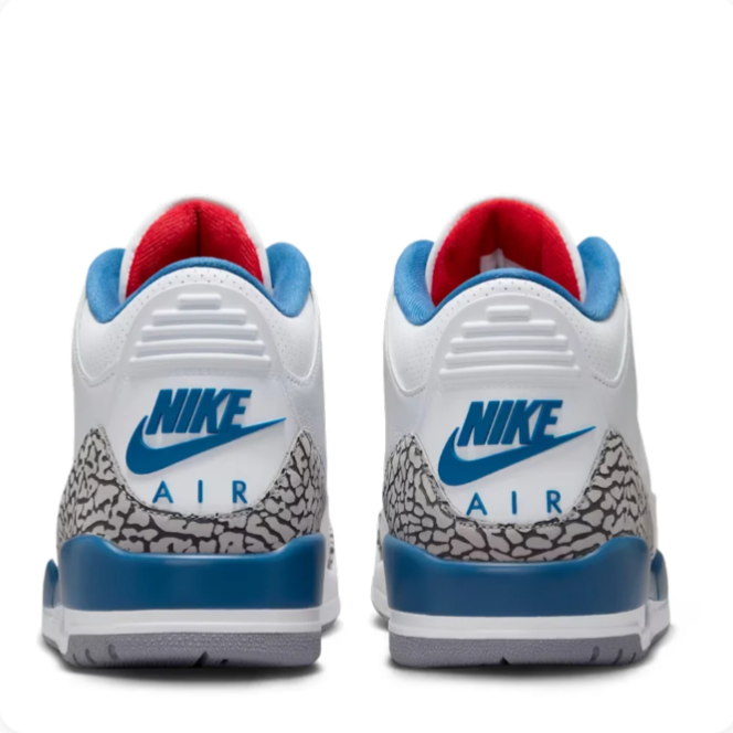 White & Blue Elephant-Print Mid-Top Sneakers