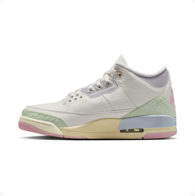 White & Pastel Mid-Top Sneakers with Mint Green Accents