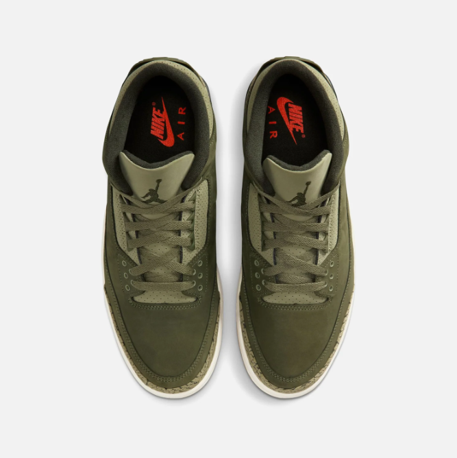 Olive Green Elephant-Print Mid-Top Sneakers with Gum-Colored Soles