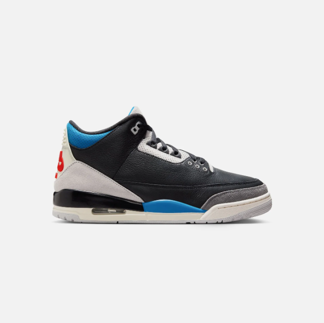Black & Blue Mid-Top Sneakers with Light Gray Accents