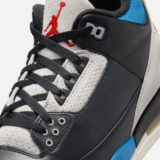 Black & Blue Mid-Top Sneakers with Light Gray Accents