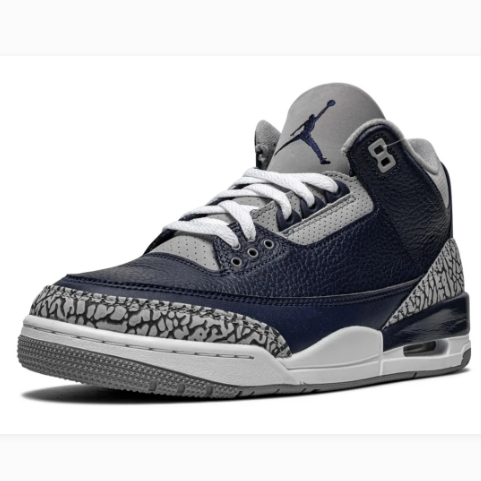 Navy & Gray Elephant-Print Mid-Top Sneakers