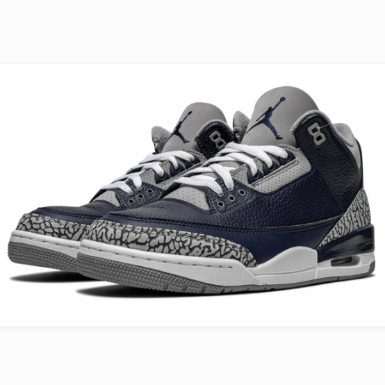 Navy & Gray Elephant-Print Mid-Top Sneakers