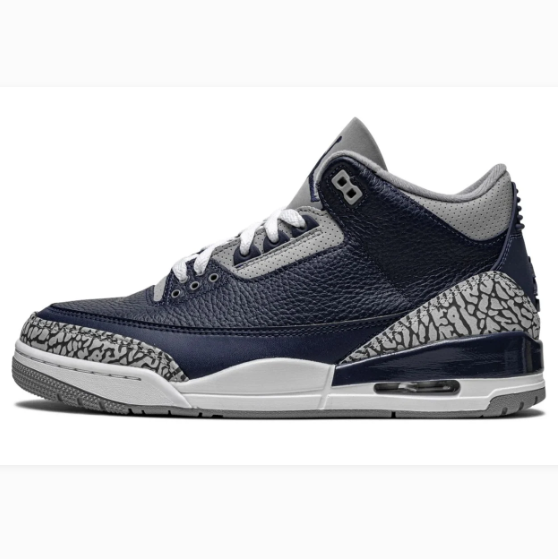 Navy & Gray Elephant-Print Mid-Top Sneakers