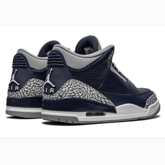 Navy & Gray Elephant-Print Mid-Top Sneakers