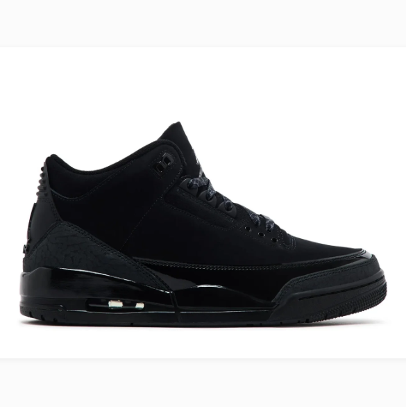 All-Black Mid-Top Sneakers with Glossy Trim