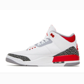 White & Red Elephant-Print Mid-Top Sneakers