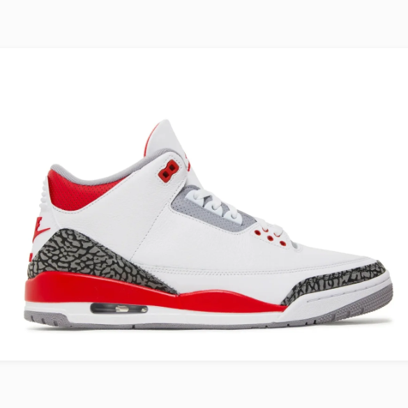 White & Red Elephant-Print Mid-Top Sneakers