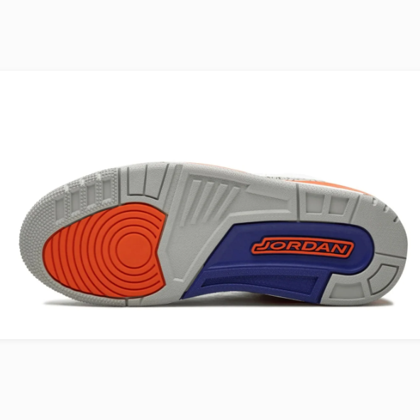 White, Orange & Blue Elephant-Print Mid-Top Sneakers