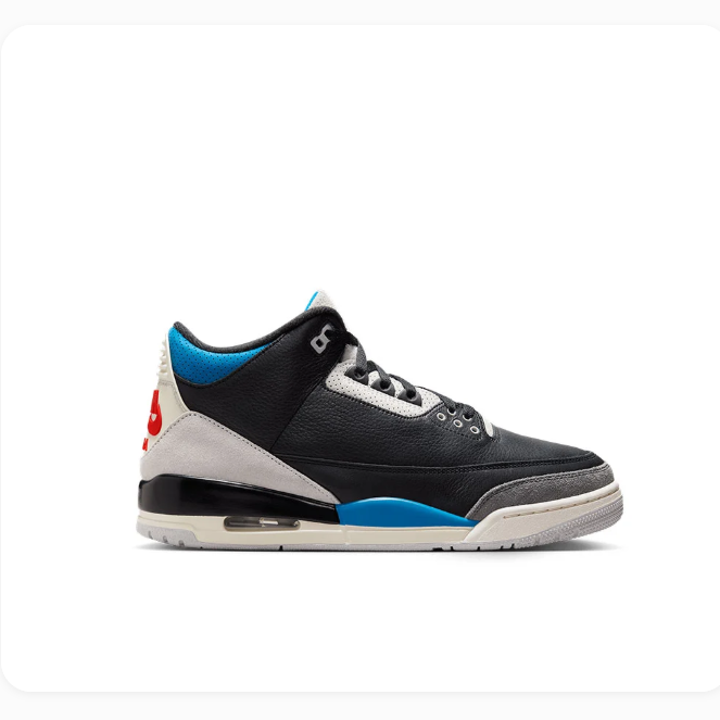 Black & Bright Blue Mid-Top Sneakers with Light Gray Panels