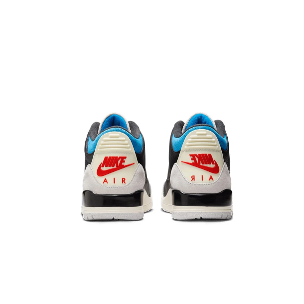 Black & Bright Blue Mid-Top Sneakers with Light Gray Panels