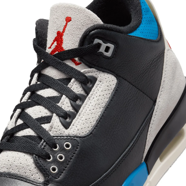 Black & Bright Blue Mid-Top Sneakers with Light Gray Panels