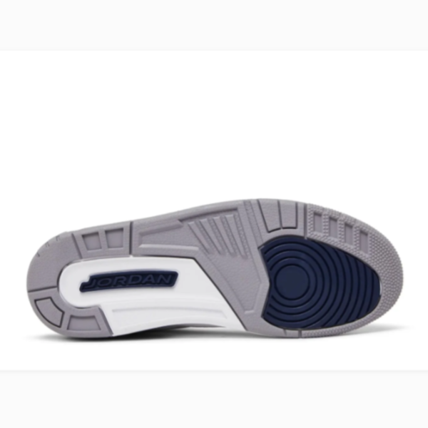 White & Navy Elephant-Print Mid-Top Sneakers