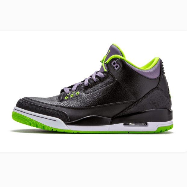 Black & Lime Green Mid-Top Sneakers with Purple Accents