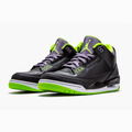 Black & Lime Green Mid-Top Sneakers with Purple Accents