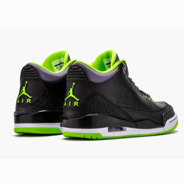 Black & Lime Green Mid-Top Sneakers with Purple Accents