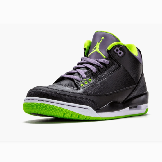 Black & Lime Green Mid-Top Sneakers with Purple Accents