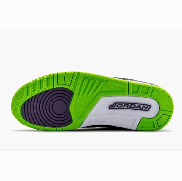 Black & Lime Green Mid-Top Sneakers with Purple Accents