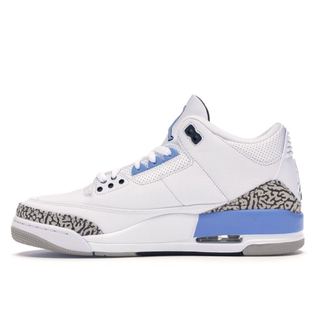 White & Light Blue Elephant-Print Mid-Top Sneakers