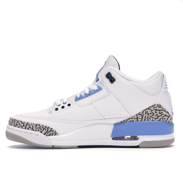 White & Light Blue Elephant-Print Mid-Top Sneakers